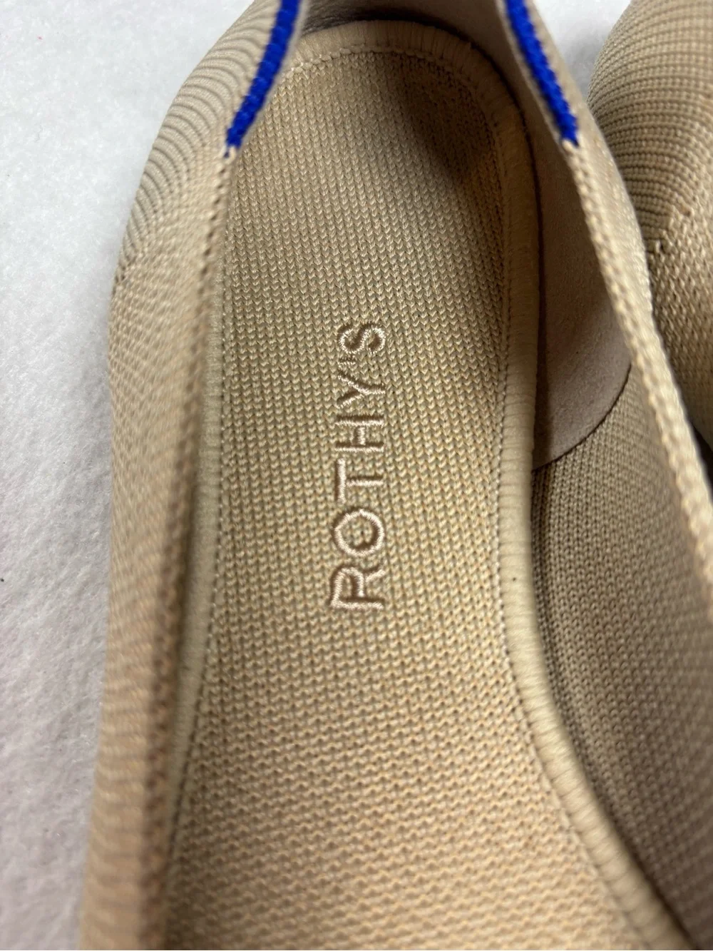 Rothy’s The Point Flats Women’s Size 9.5 Beige Knit Pointed Toe Washable